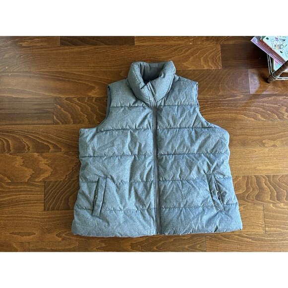 Old Navy Men’s Gray Puffer Vest Size XXL Full Zip Quilted Sleeveless Jacket NWOT - Picture 6 of 11